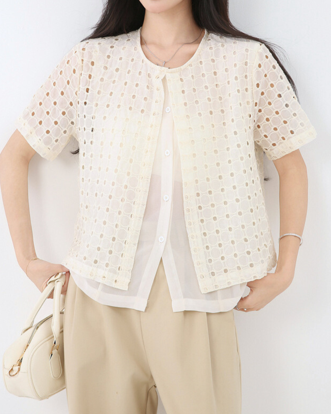 Emery Dot Mesh Layer Shirt
