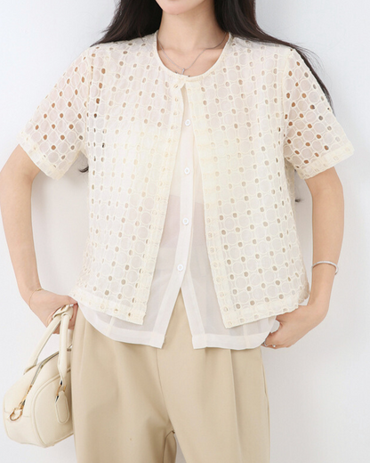Emery Dot Mesh Layer Shirt
