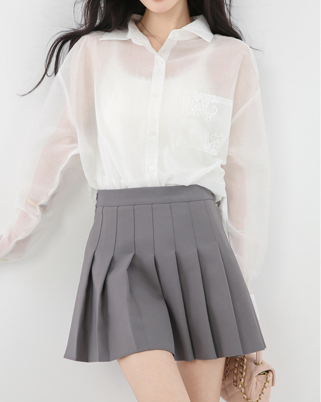 Lisse Sheer Bow Panel Shirt
