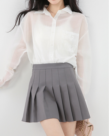 Lisse Sheer Bow Panel Shirt