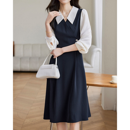 Mina Contrast Panel Midi Dress