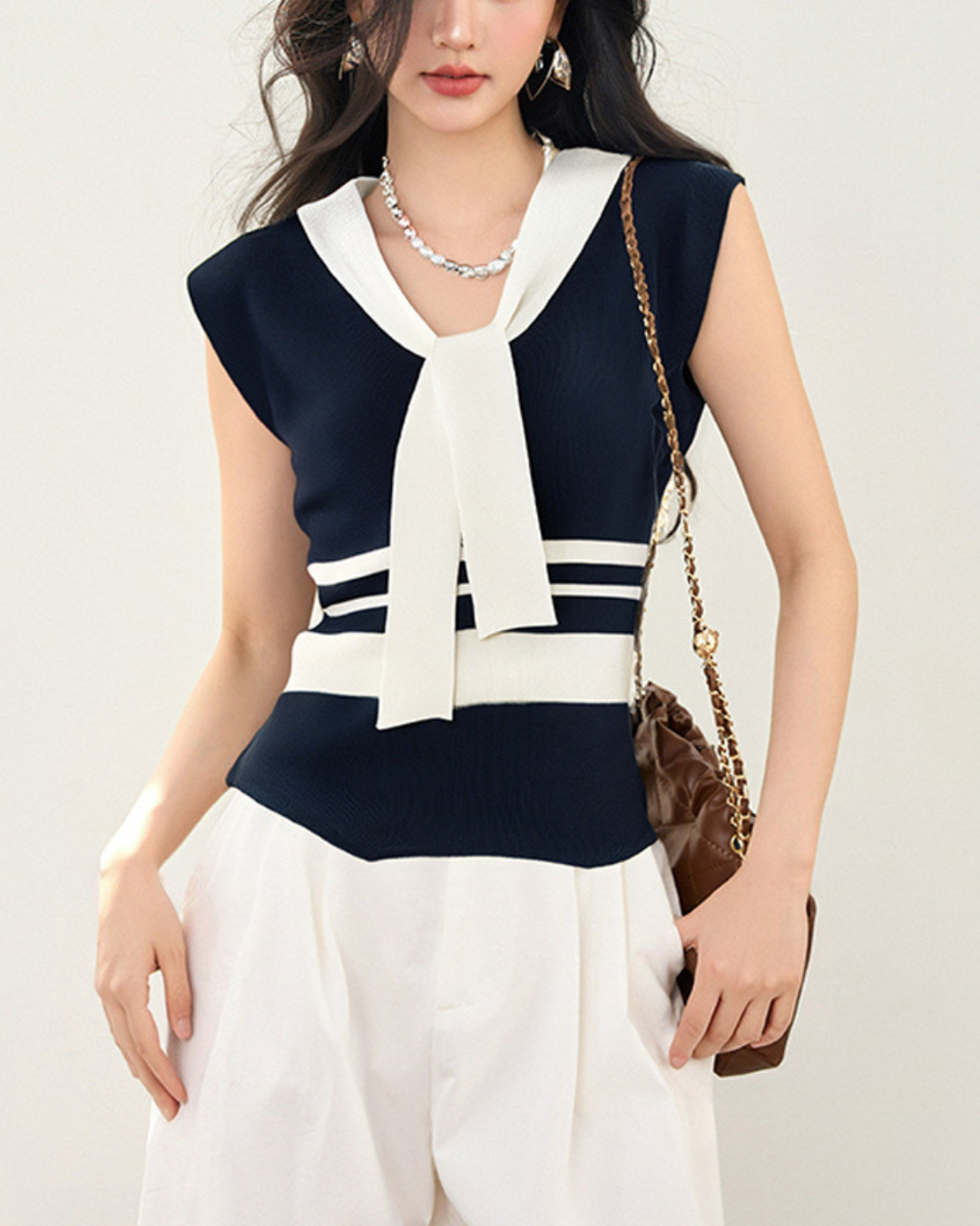 Marlow Tie Collar Knit Vest