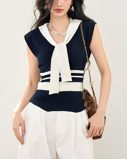 Marlow Tie Collar Knit Vest