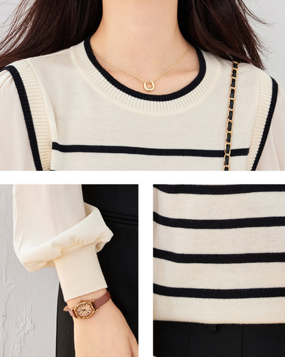 Camille Stripe Knit Blouse