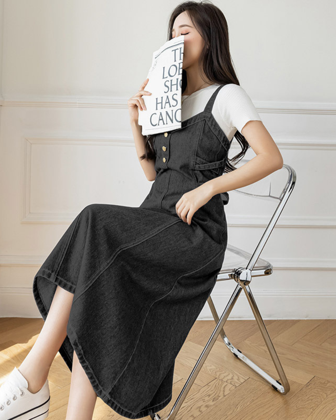 Cleo Soft Button Denim Dress