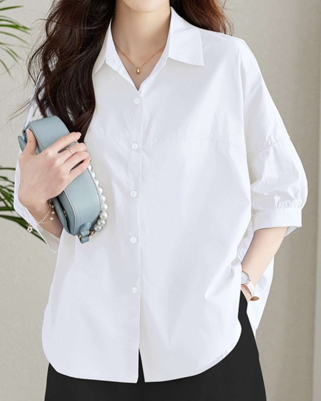 Elva Crisp Sleeve Poplin Shirt