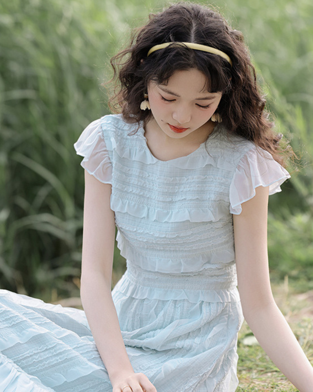 Elowen Breeze Ruffle Midi Dress