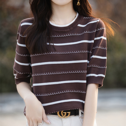 Celine Stitch Stripe Knit Top