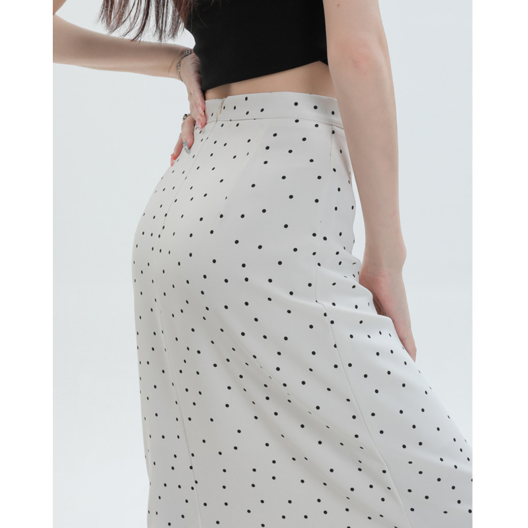 Eloise Dot Slit Midi Skirt