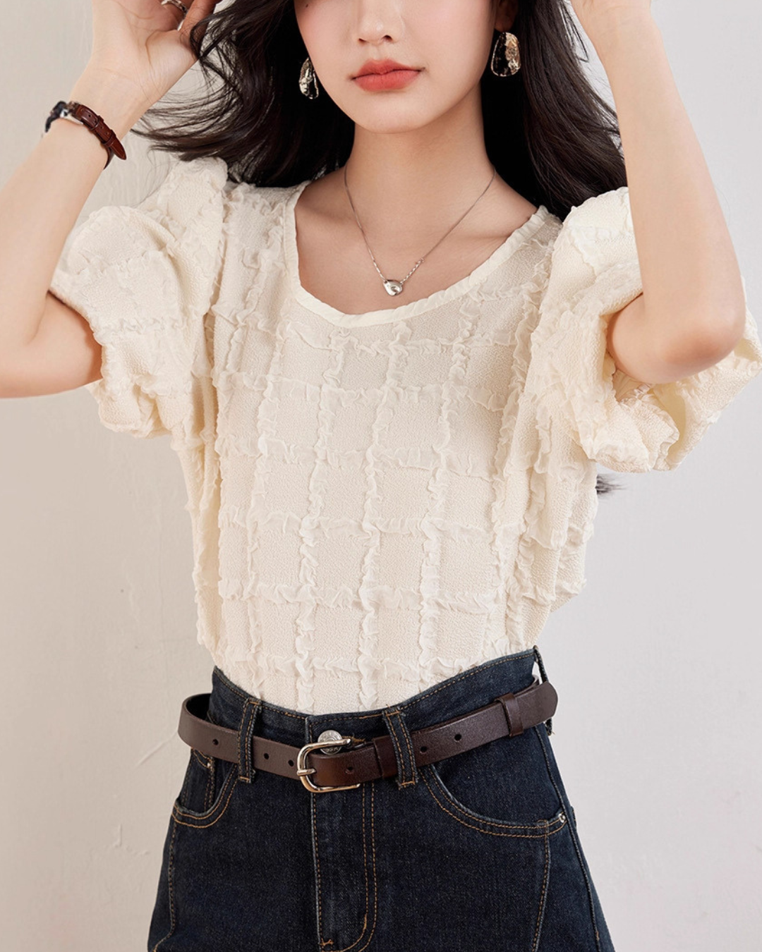 Elira Soft Texture Bow Blouse