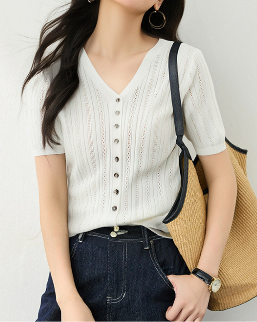 Elina Light Pointelle Cardigan