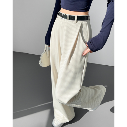 Amira Pinstripe Belted Trousers