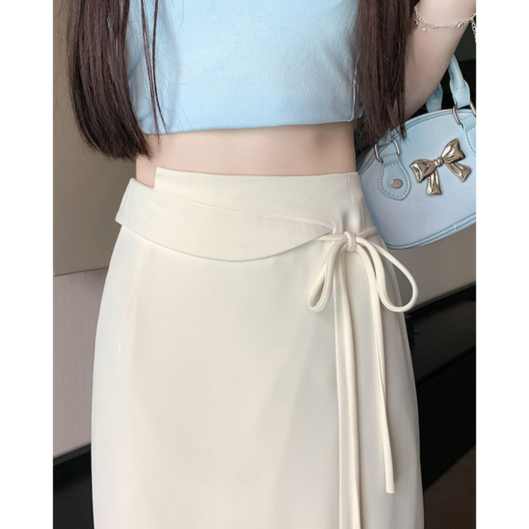 Clea Wrap Tie Midi Skirt