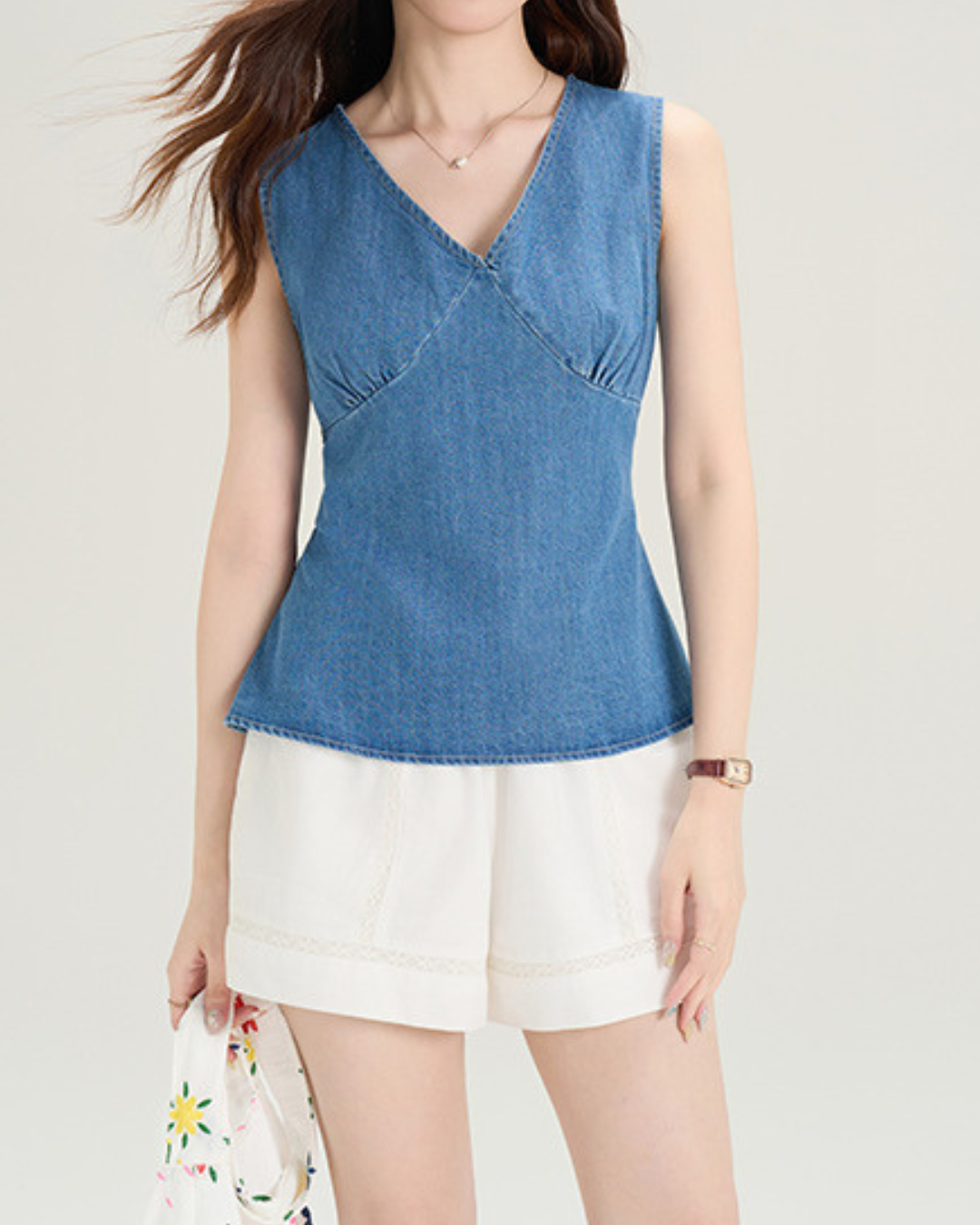 Emery Wrap Back Denim Vest