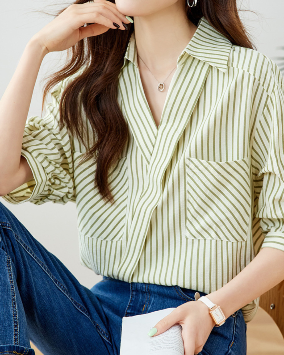 Sienna Stripe Pocket Shirt