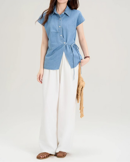 Mira Ease Side Tie Shirt