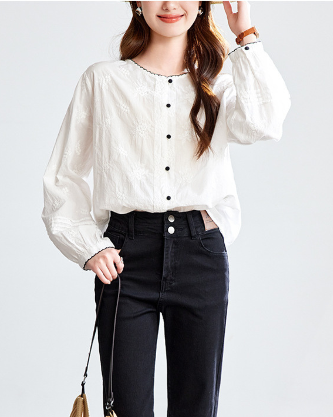 Flora Calm Trim Blouse
