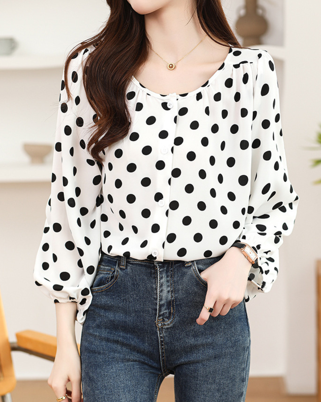 Lina Poise Dot Blouse