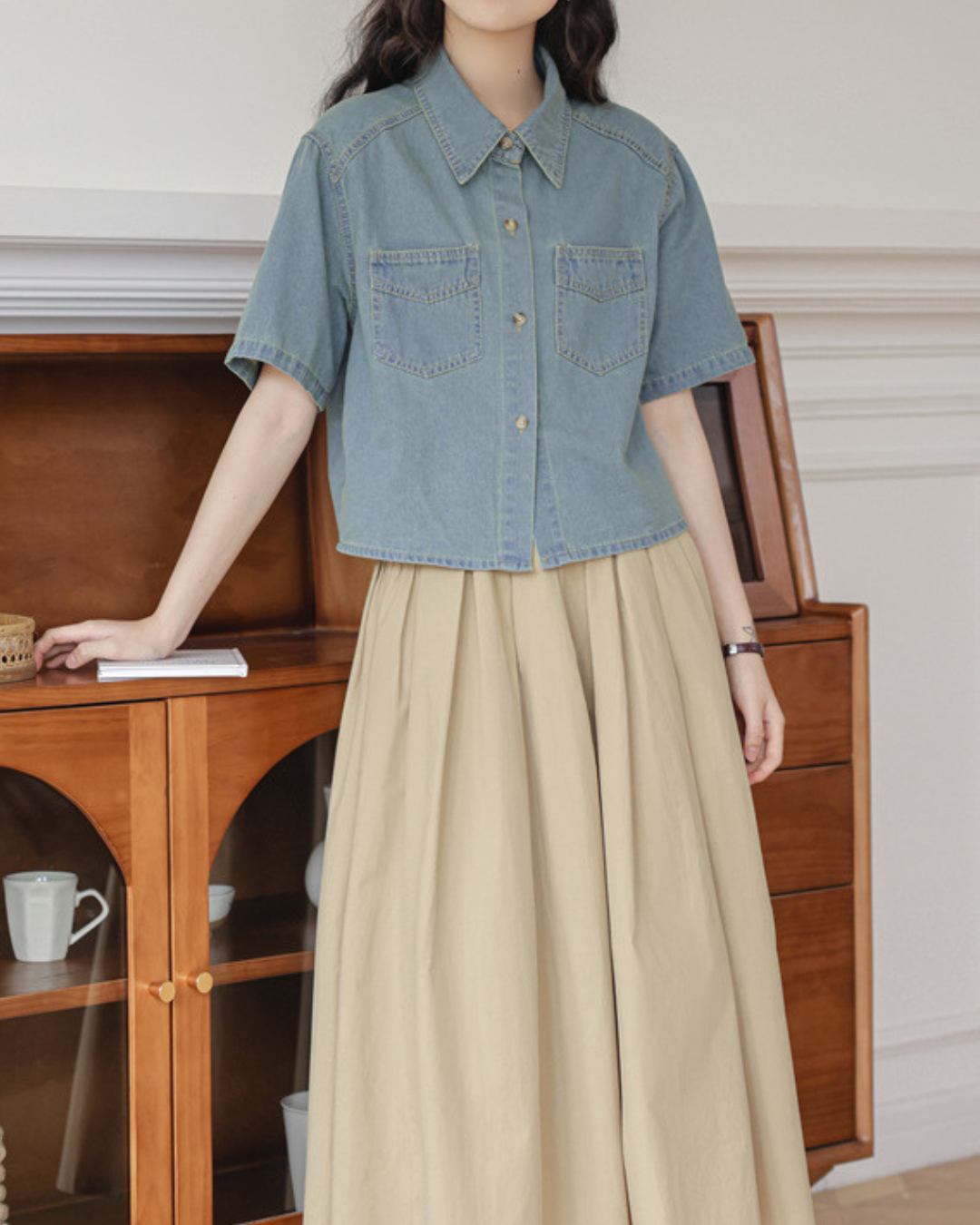 Aria Calm Pocket Denim Shirt