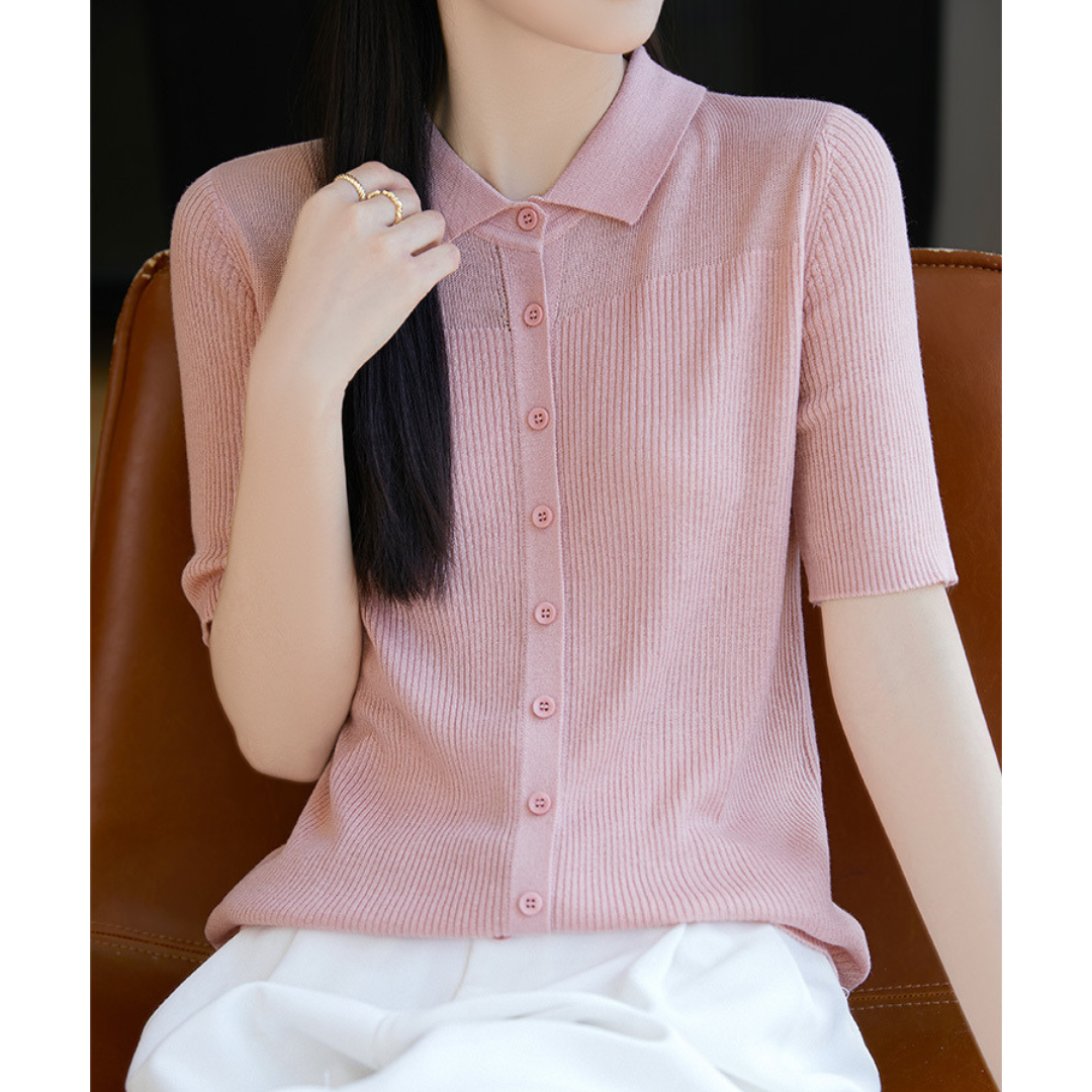 Irene Soft Rib Collar Knit