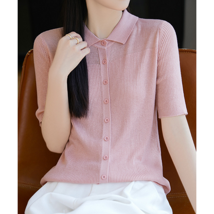 Irene Soft Rib Collar Knit