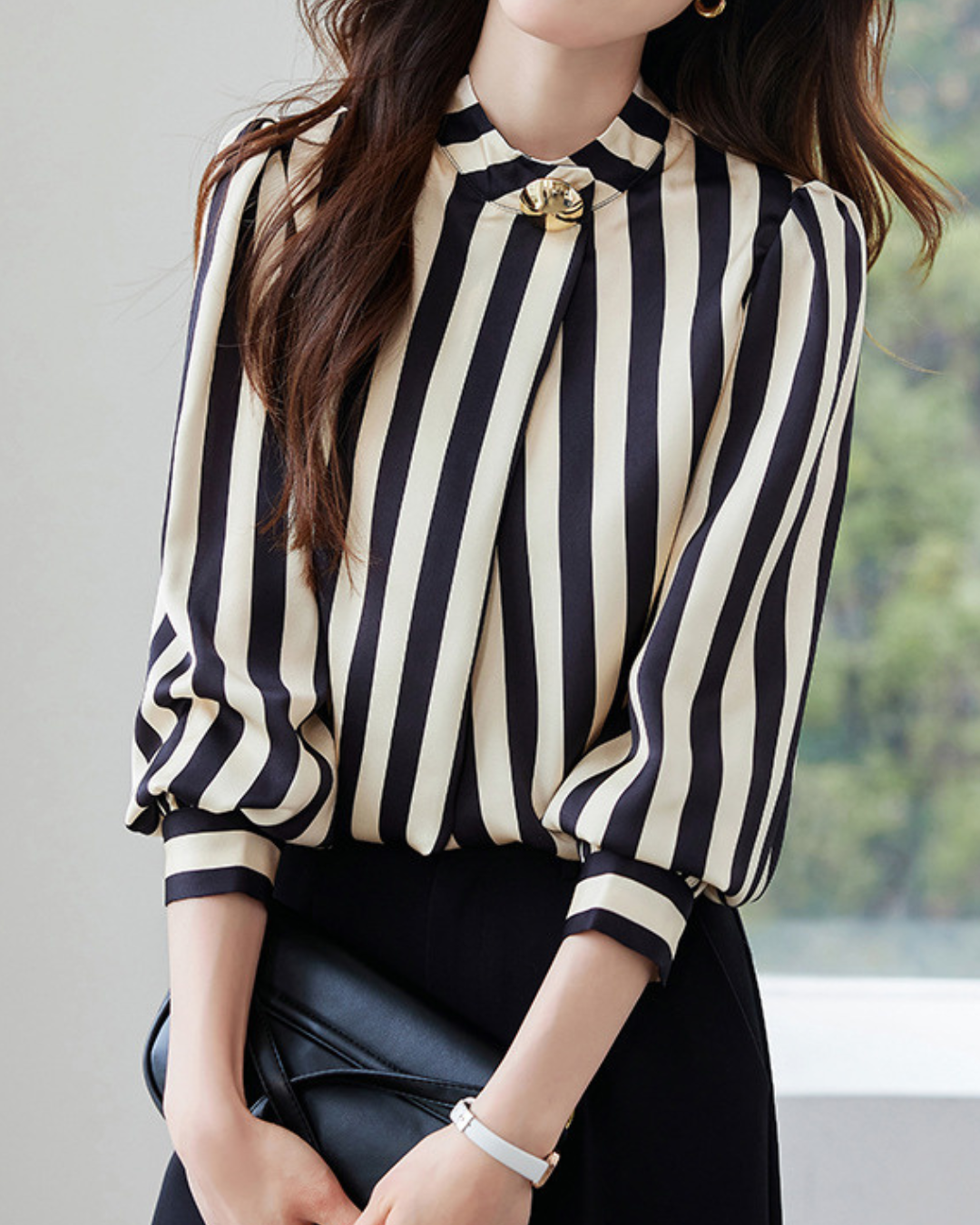 Clare Stripe Accent Blouse