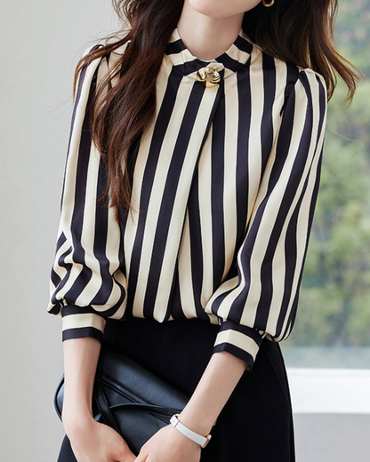 Clare Stripe Accent Blouse