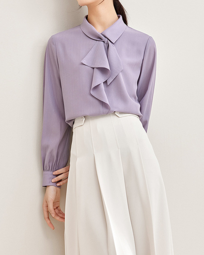 Lilac Bow Soft Blouse