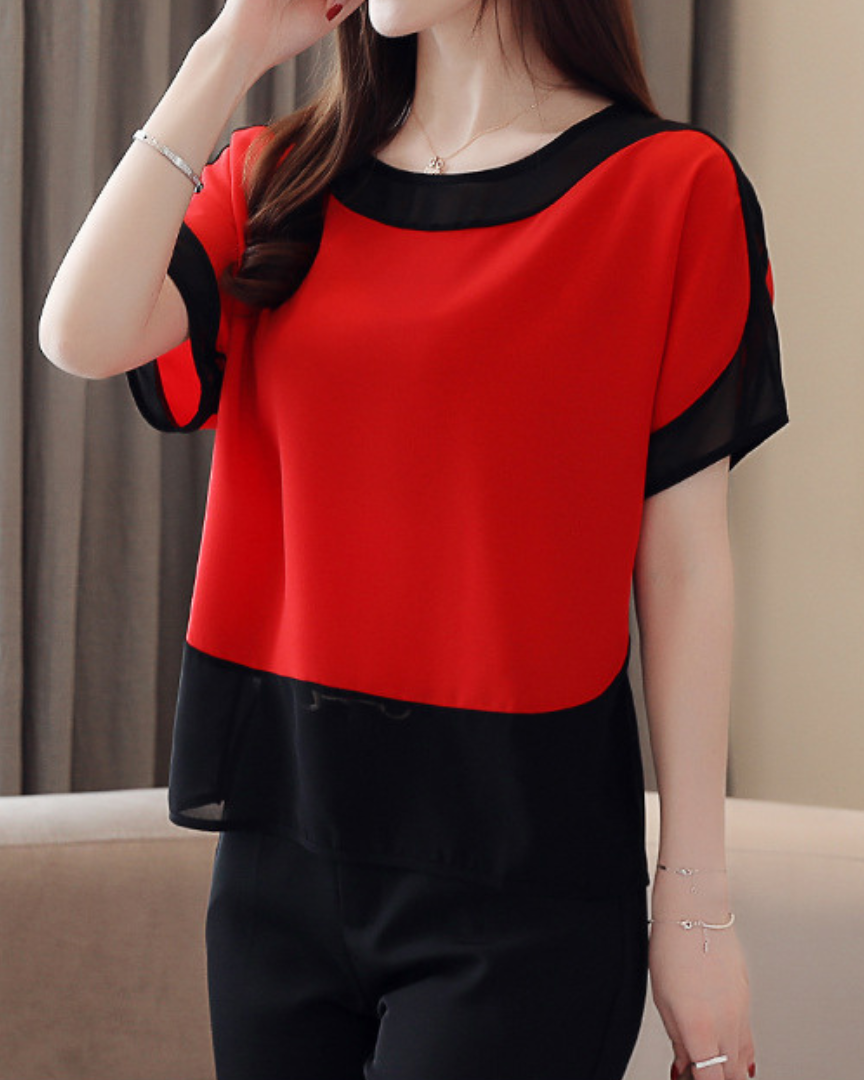 Mira Soft Contrast Flow Shirt