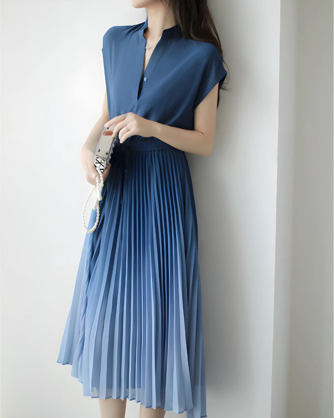Isla Flow Ombre Pleat Dress