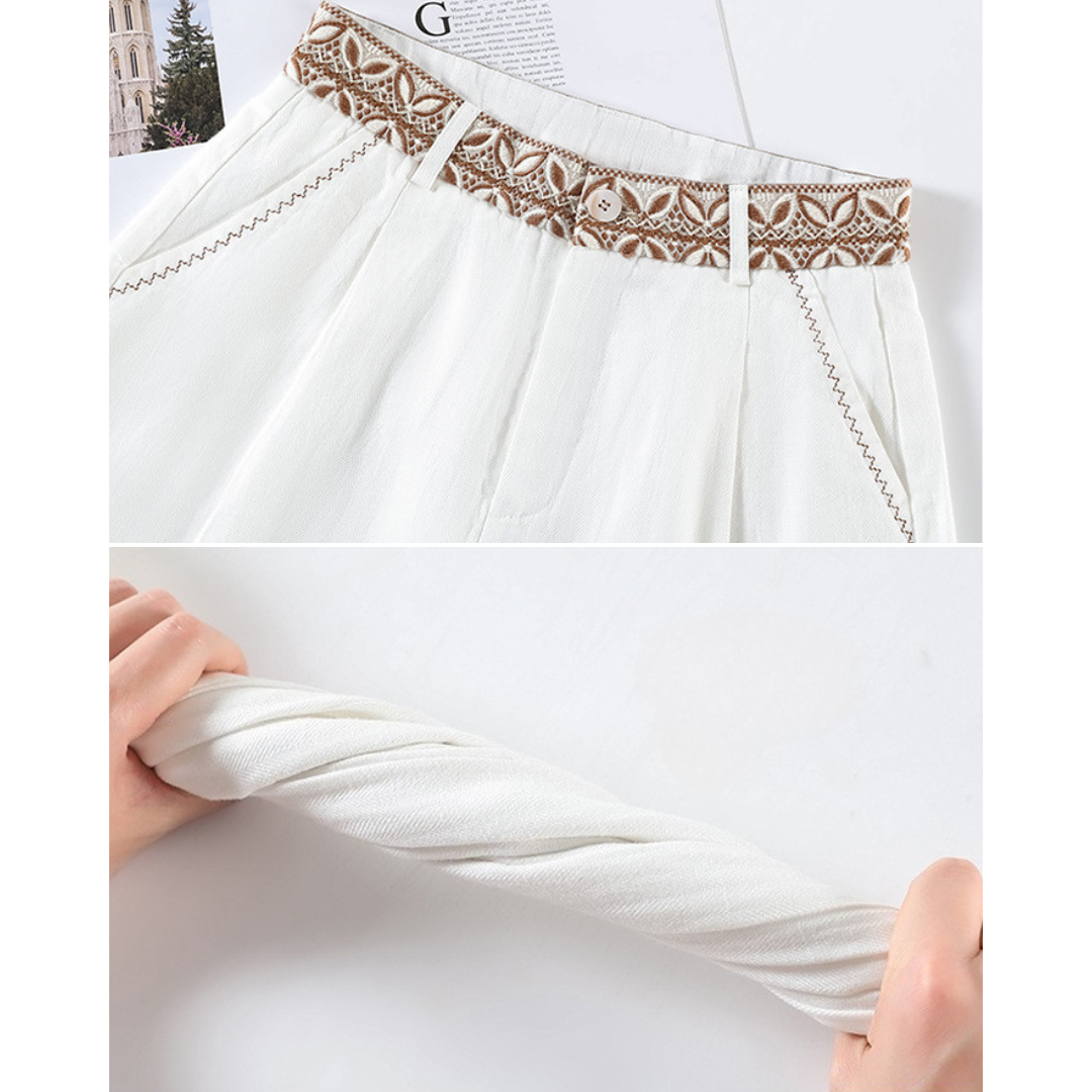 Ariwa Embroidered Waist Trousers