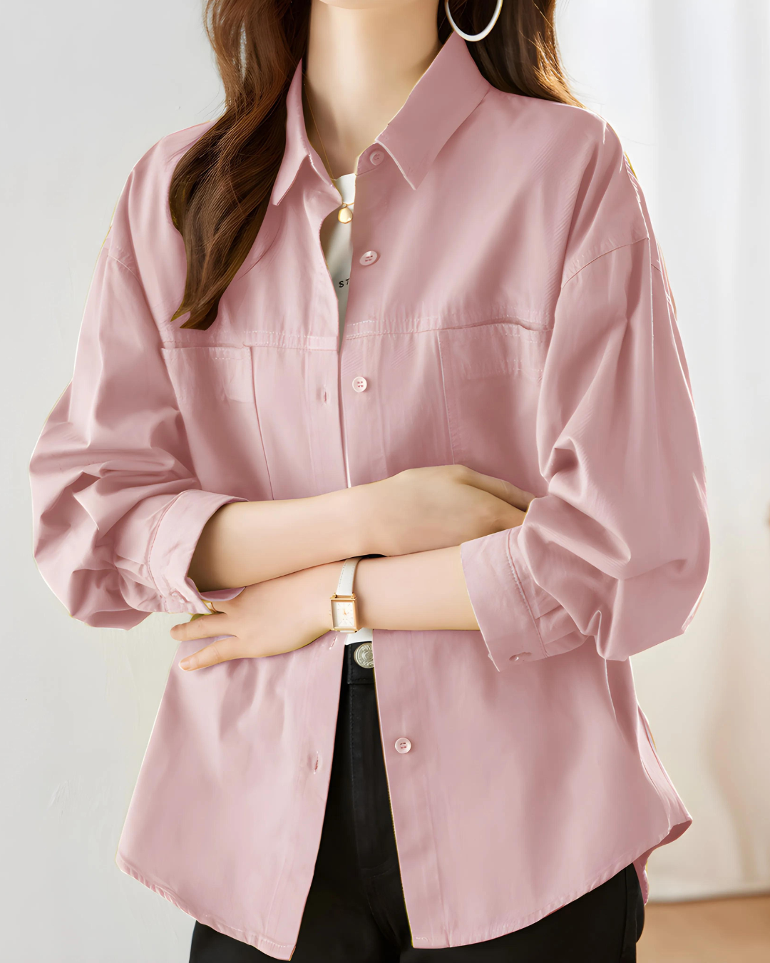Lina Flow Cotton Pocket Shirt