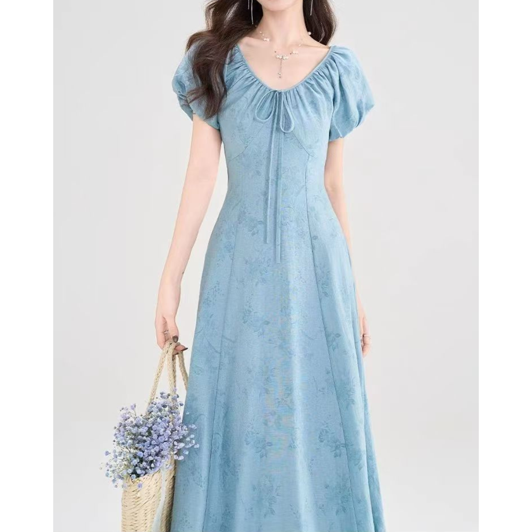 Willow Mist Drawstring Dress