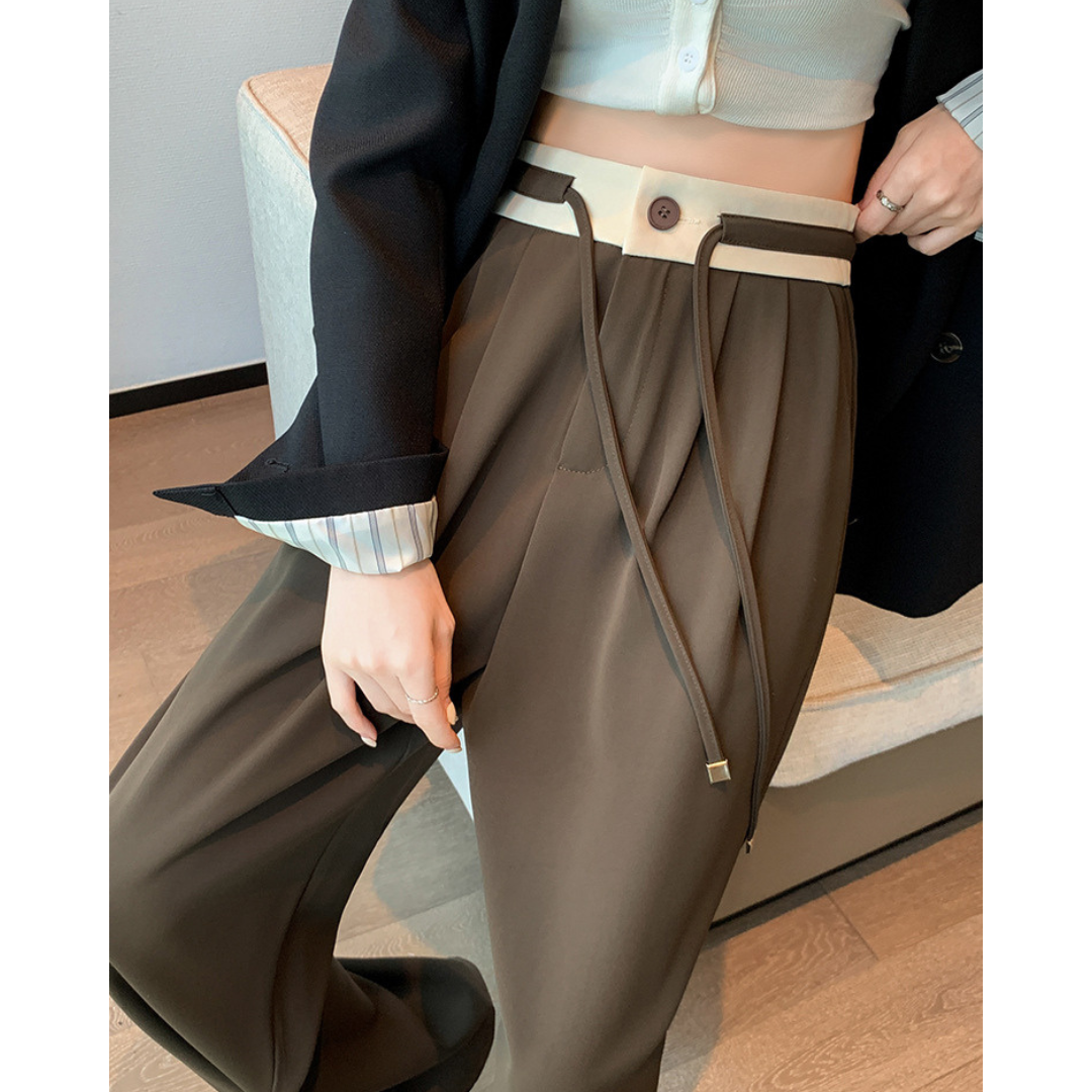Dale Contrast Pleat Waist Pants