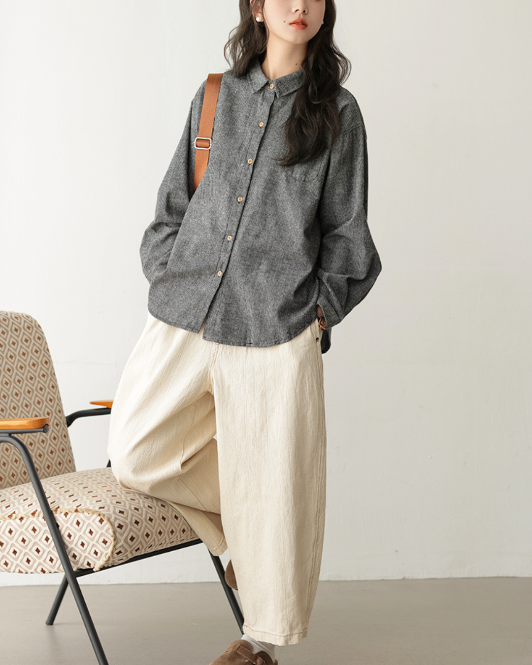 Nara Soft Stripe Button Shirt