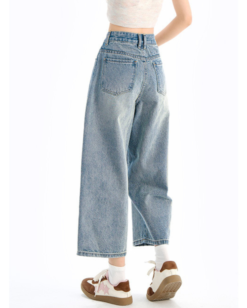 Elara Ease Wide Crop Jeans