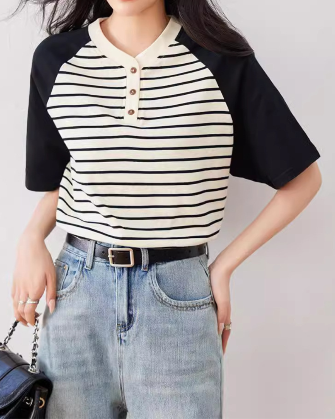 Nola Calm Stripe Contrast T-Shirt
