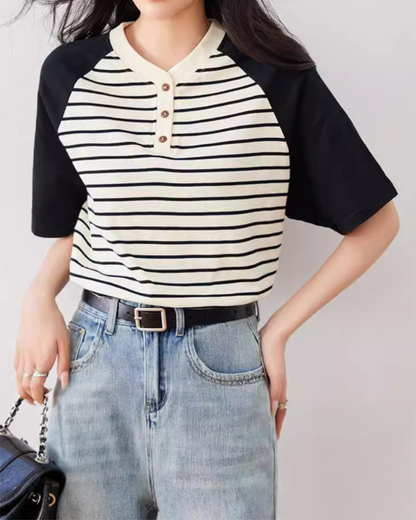 Nola Calm Stripe Contrast T-Shirt