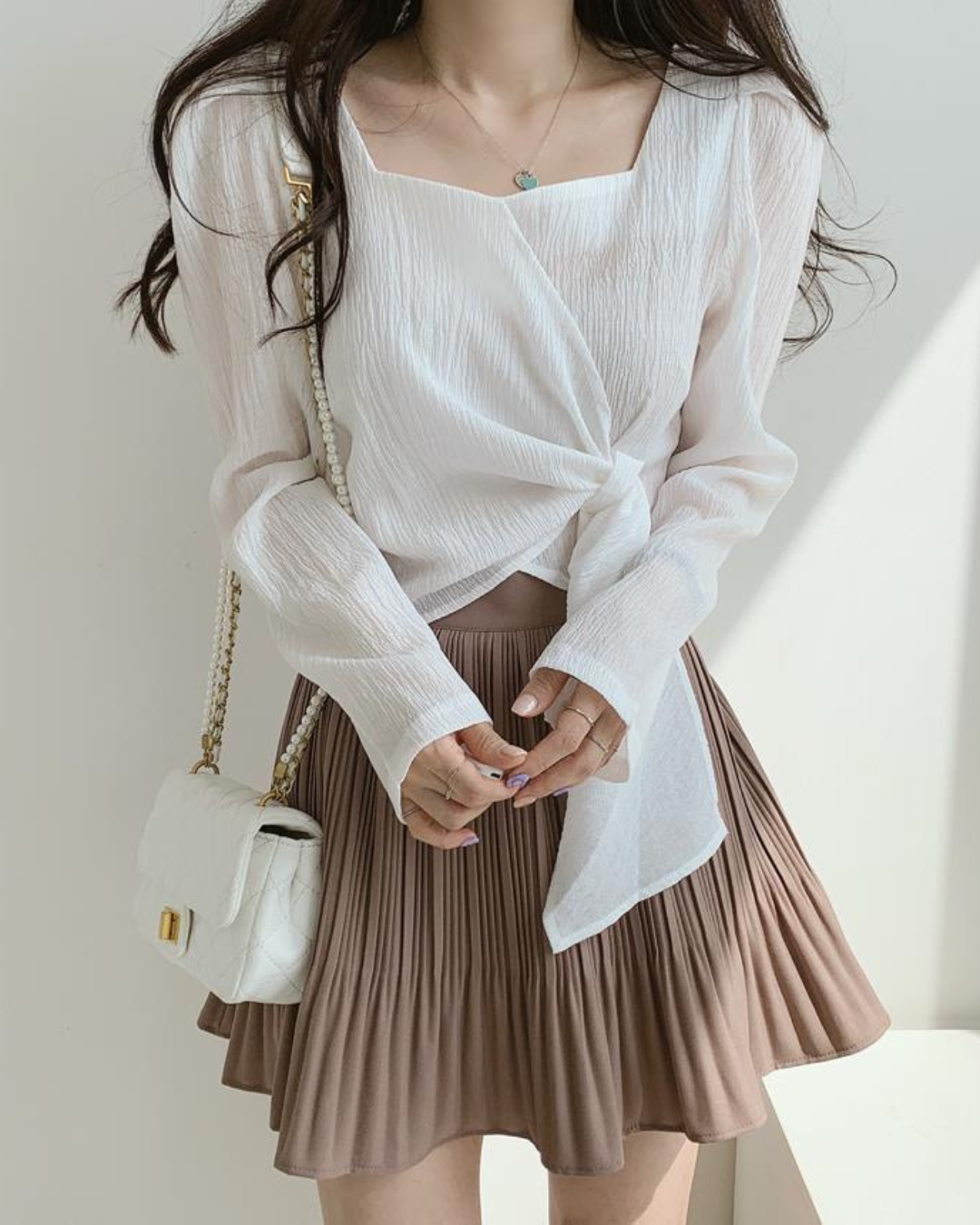 Celine Drape Waist Tie Blouse