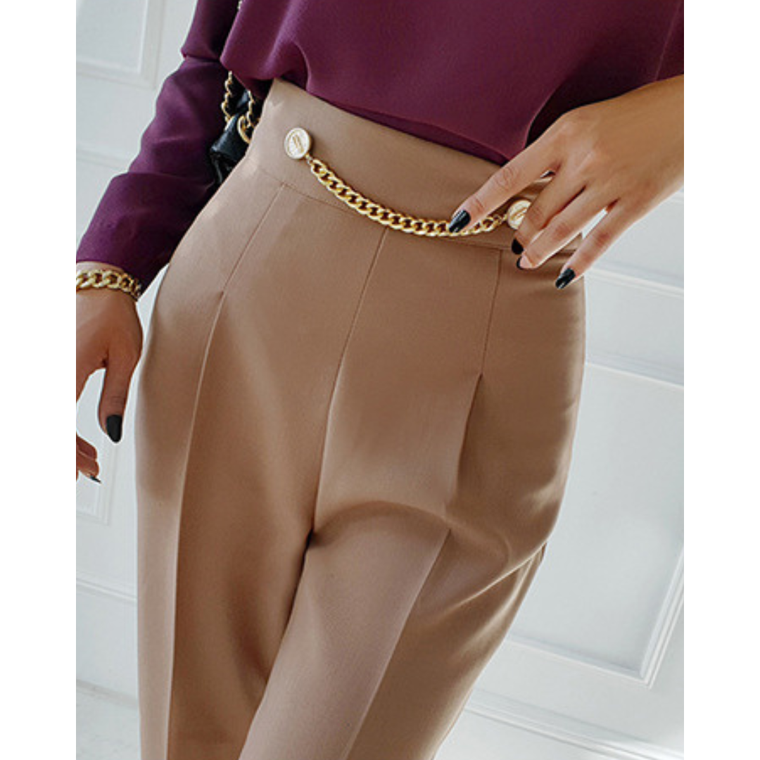 Vera Chain Pleat Trousers