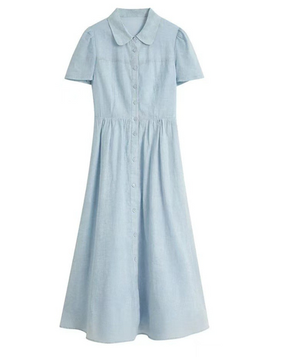 Elodie Light Button Cotton Dress