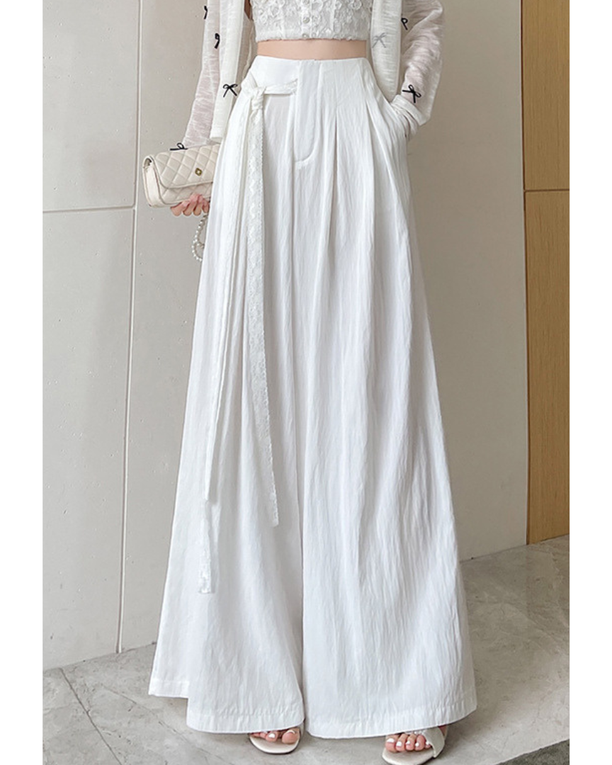 Mira Lace Tie Wide Trousers