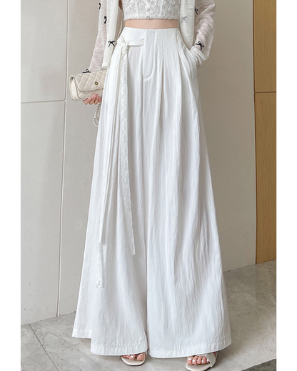 Mira Lace Tie Wide Trousers