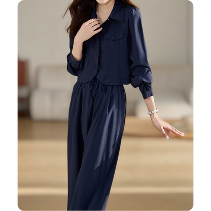 Solene Ease Pocket Shirt Set