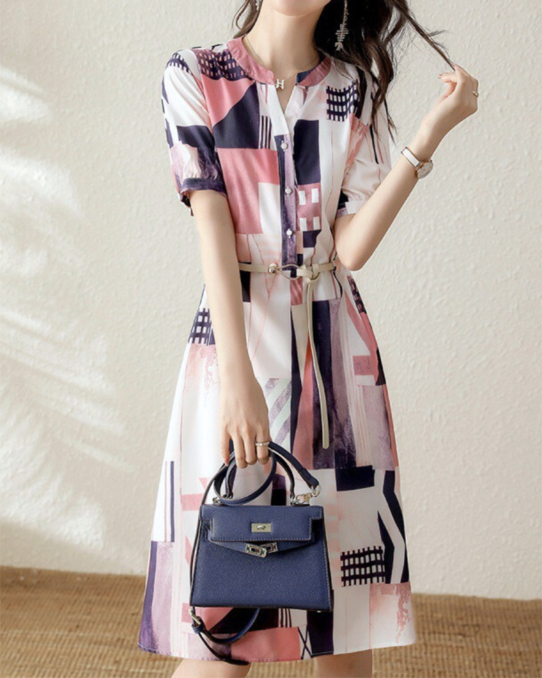 Marla Sketch Panel Belt Dress
