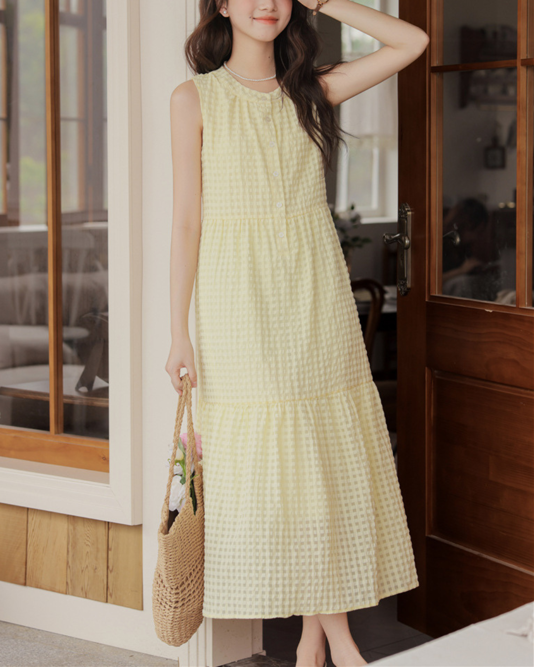 Soleil Calm Textured Midi Dress