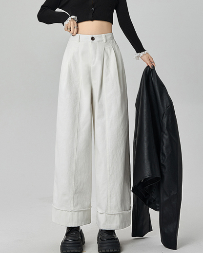 Mira Folded Wide Cotton Pants