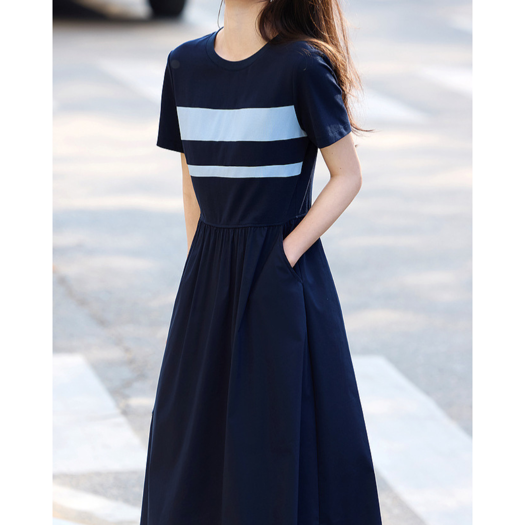 June Stripe Ease Cotton Dress