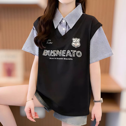 Maren Sketch Layered Collar T-Shirt