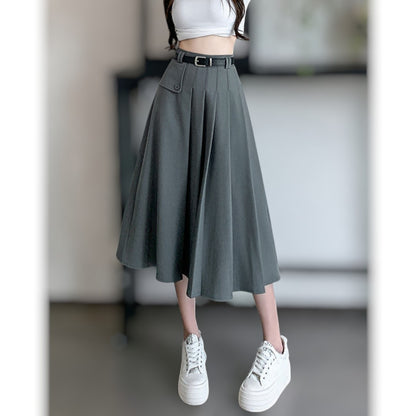 Vera Soft Pleat Belted Skirt